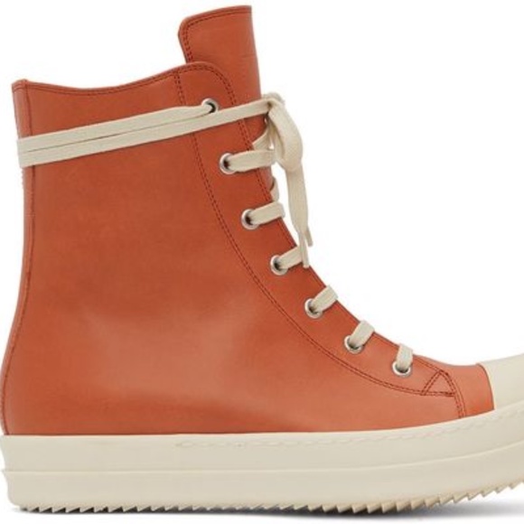 orange rick owens boots